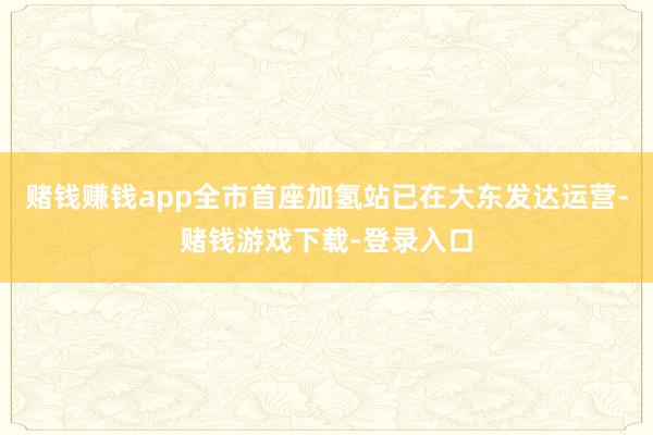 赌钱赚钱app全市首座加氢站已在大东发达运营-赌钱游戏下载-登录入口