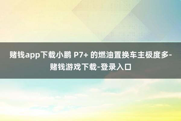 赌钱app下载小鹏 P7+ 的燃油置换车主极度多-赌钱游戏下载-登录入口